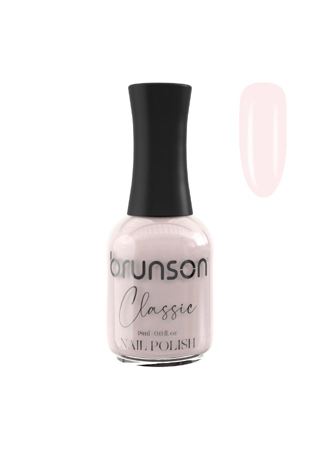 Brunson Classic Nail Polish 18ml Fast Dry Nail Lacquer Nail Harderner Normal Polish Glossy Gel Effect Quick Air Dry Long-Lasting Natural Nail Enamel Salon Quality Manicure Pedicure Regular Polish - Image 1